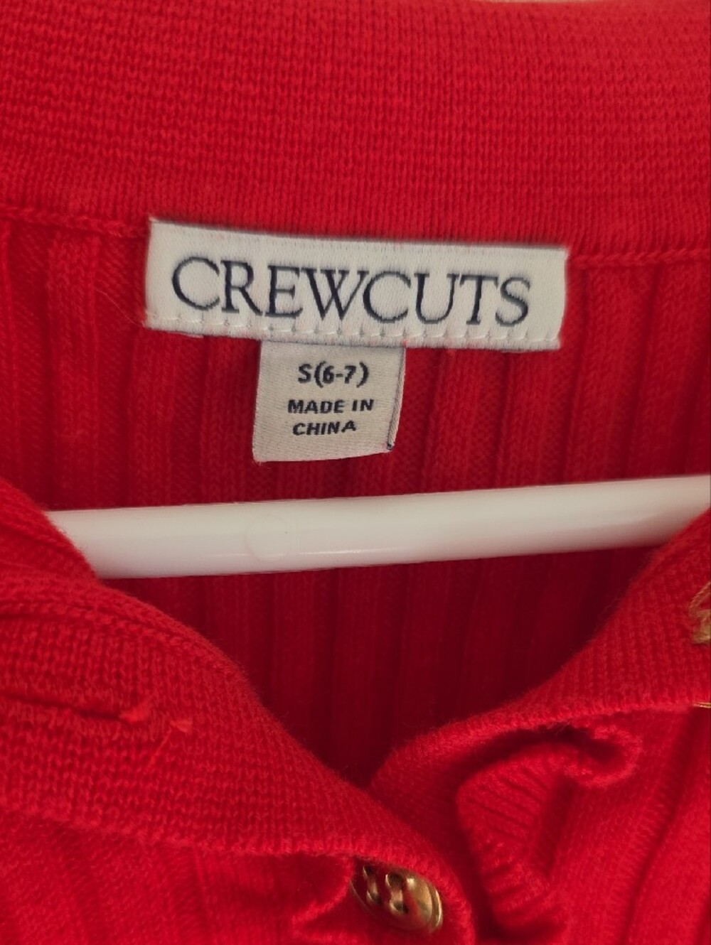 Crewcuts Red Ribbed Ruffle Polo Knit Top - Picture 2 of 4